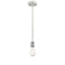 Bare Bulb Mini Pendant shown in the White and Polished Chrome finish