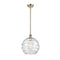 Deco Swirl Mini Pendant shown in the Antique Brass finish with a Clear shade