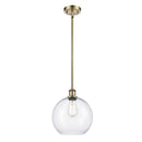 Athens Mini Pendant shown in the Antique Brass finish with a Clear shade