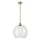 Athens Pendant shown in the Antique Brass finish with a Clear shade