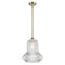 Springwater Mini Pendant shown in the Antique Brass finish with a Clear Spiral Fluted shade