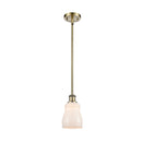 Ellery Mini Pendant shown in the Antique Brass finish with a White shade