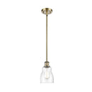 Ellery Mini Pendant shown in the Antique Brass finish with a Seedy shade