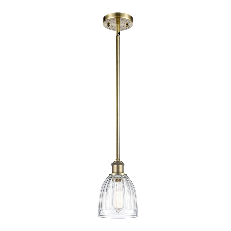 Brookfield Mini Pendant shown in the Antique Brass finish with a Clear shade