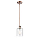 Cobbleskill Mini Pendant shown in the Antique Copper finish with a Clear shade