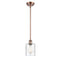 Cobbleskill Mini Pendant shown in the Antique Copper finish with a Clear shade