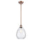 Waverly Mini Pendant shown in the Antique Copper finish with a Clear shade