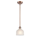 Dayton Mini Pendant shown in the Antique Copper finish with a White shade