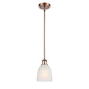 Brookfield Mini Pendant shown in the Antique Copper finish with a White shade