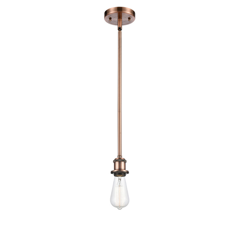 Bare Bulb Mini Pendant shown in the Antique Copper finish