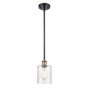 Cobbleskill Mini Pendant shown in the Black Antique Brass finish with a Clear shade