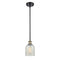 Caledonia Mini Pendant shown in the Black Antique Brass finish with a Mouchette shade