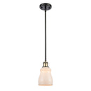 Ellery Mini Pendant shown in the Black Antique Brass finish with a White shade