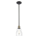 Ellery Mini Pendant shown in the Black Antique Brass finish with a Seedy shade