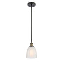 Brookfield Mini Pendant shown in the Black Antique Brass finish with a White shade