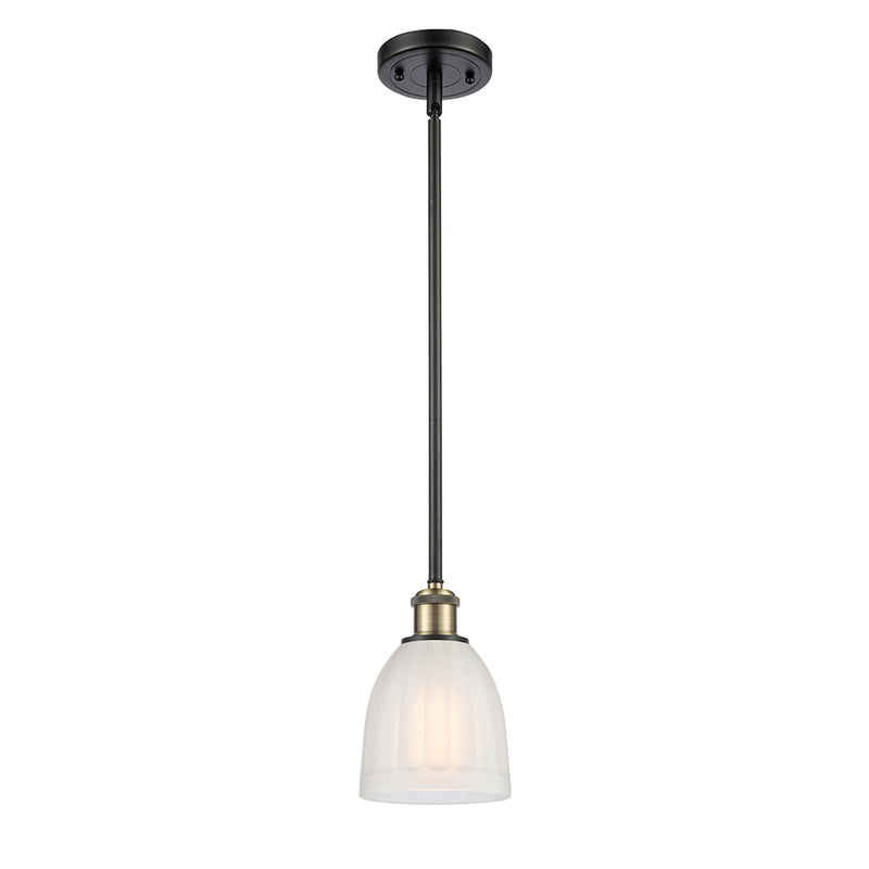 Brookfield Mini Pendant shown in the Black Antique Brass finish with a White shade