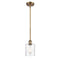 Cobbleskill Mini Pendant shown in the Brushed Brass finish with a Clear shade