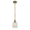 Caledonia Mini Pendant shown in the Brushed Brass finish with a Mouchette shade