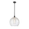 Deco Swirl Pendant shown in the Matte Black finish with a Clear shade