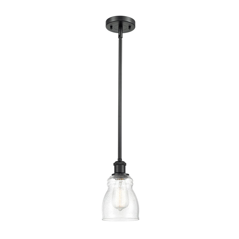 Ellery Mini Pendant shown in the Matte Black finish with a Seedy shade