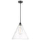 Ballston Cone Pendant shown in the Matte Black finish with a Clear shade