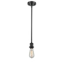 Bare Bulb Mini Pendant shown in the Matte Black finish