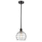 Deco Swirl Mini Pendant shown in the Oil Rubbed Bronze finish with a Clear shade