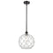 Farmhouse Rope Mini Pendant shown in the Oil Rubbed Bronze finish with a Clear Glass with White Rope shade