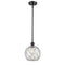 Farmhouse Rope Mini Pendant shown in the Oil Rubbed Bronze finish with a Clear Glass with White Rope shade