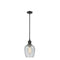 Salina Mini Pendant shown in the Oil Rubbed Bronze finish with a Clear Spiral Fluted shade