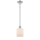 Cobbleskill Mini Pendant shown in the Polished Chrome finish with a Matte White shade