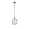 Farmhouse Rope Mini Pendant shown in the Polished Chrome finish with a Clear Glass with White Rope shade