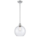 Athens Mini Pendant shown in the Polished Chrome finish with a Seedy shade