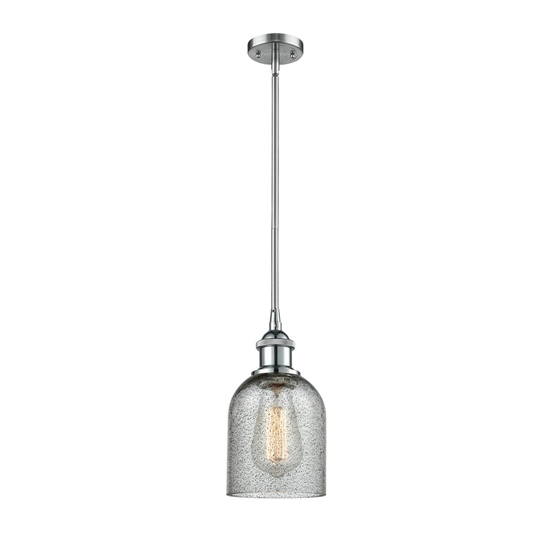 Caledonia Mini Pendant shown in the Polished Chrome finish with a Charcoal shade