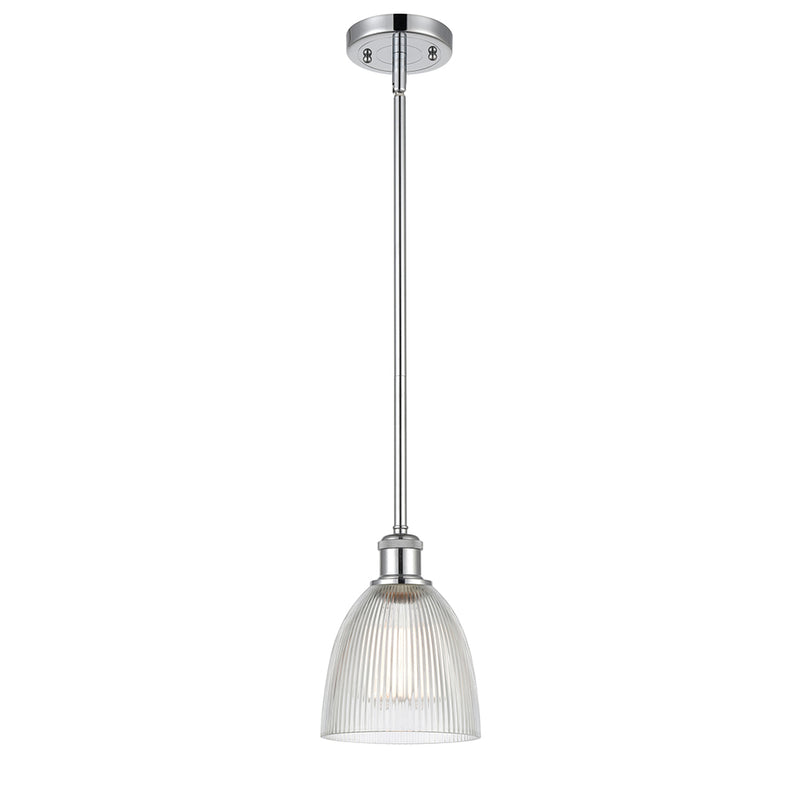 Castile Mini Pendant shown in the Polished Chrome finish with a Clear shade