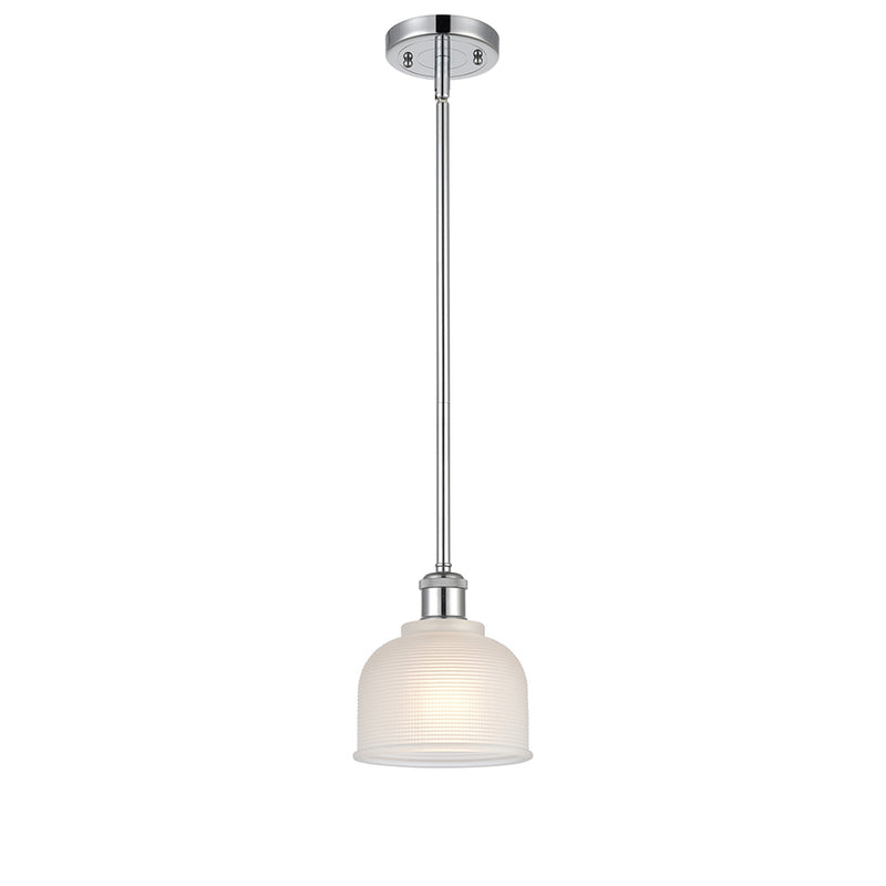 Dayton Mini Pendant shown in the Polished Chrome finish with a White shade