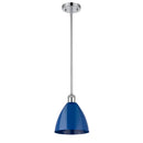 Plymouth Dome Pendant shown in the Polished Chrome finish with a Blue shade