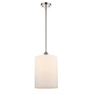 Cobbleskill Mini Pendant shown in the Polished Nickel finish with a Matte White shade