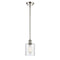 Cobbleskill Mini Pendant shown in the Polished Nickel finish with a Clear shade