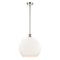 Athens Pendant shown in the Polished Nickel finish with a Matte White shade