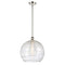 Deco Swirl Pendant shown in the Polished Nickel finish with a Clear shade