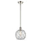 Farmhouse Rope Mini Pendant shown in the Polished Nickel finish with a Clear Glass with White Rope shade