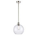 Athens Mini Pendant shown in the Polished Nickel finish with a Seedy shade