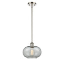 Gorham Mini Pendant shown in the Polished Nickel finish with a Charcoal shade