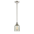 Caledonia Mini Pendant shown in the Polished Nickel finish with a Mica shade