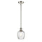 Salina Mini Pendant shown in the Polished Nickel finish with a Clear Spiral Fluted shade