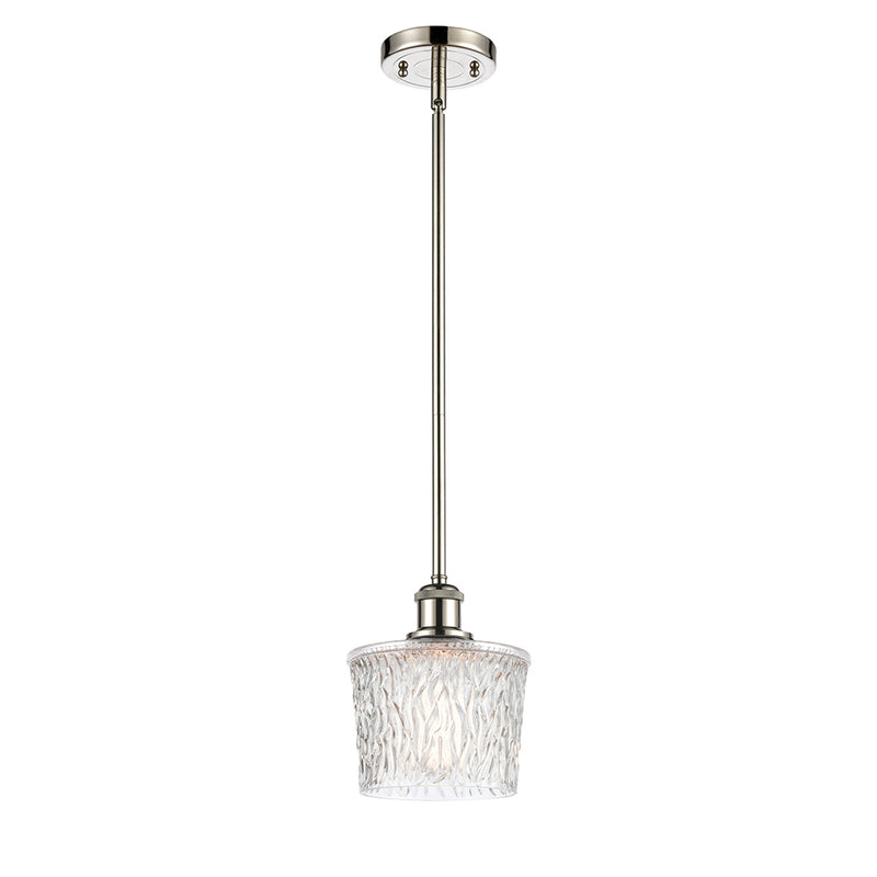 Niagra Mini Pendant shown in the Polished Nickel finish with a Clear shade