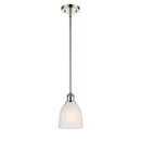 Brookfield Mini Pendant shown in the Polished Nickel finish with a White shade