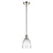 Brookfield Mini Pendant shown in the Polished Nickel finish with a Clear shade