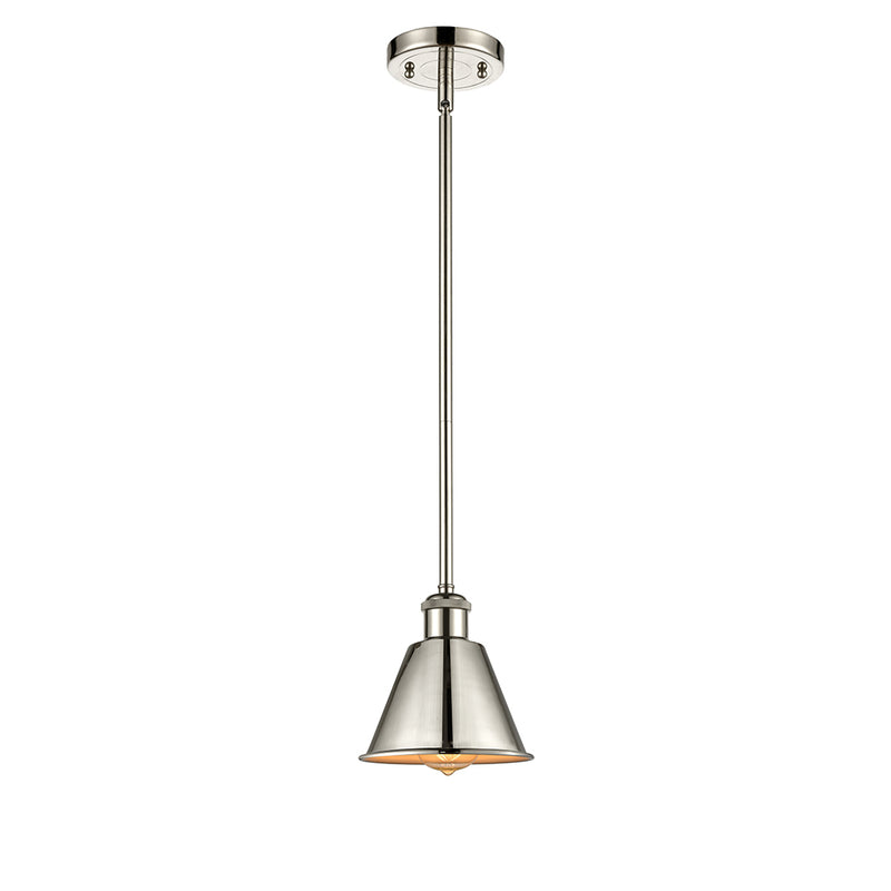 Smithfield Mini Pendant shown in the Polished Nickel finish with a Polished Nickel shade